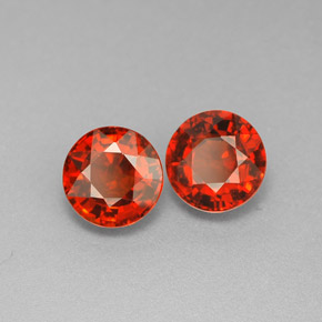 1.76 ct Orange Spessartite Garnet Stone, Natural Spessartite Garnet in Round Facet Shape for Sale