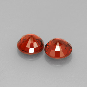 Spessartite Garnet Gemstone in 5.5 mm Size for Sale, Spessartite Garnet Stone in Red Orange Color