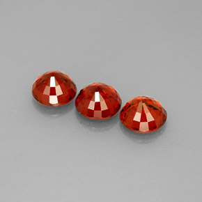 Spessartite Garnet Gemstone in 5 mm (calibrated) Size for Sale, Spessartite Garnet Stone in Red Orange Color