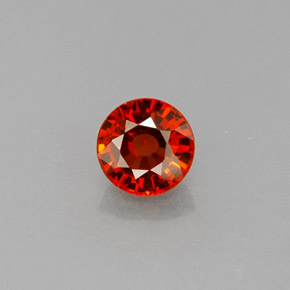 0.72 ct Orange Spessartite Garnet Gemstone, Spessartite Garnet Gem in Round Facet Shape for Sale.