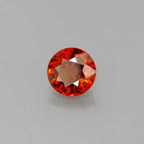 0.72 ct Orange Spessartite Garnet Stone, Natural Spessartite Garnet in Round Facet Shape for Sale