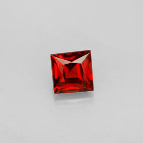 0.34 ct Orange Spessartite Garnet Gemstone, Spessartite Garnet Gem in Princess-Cut Shape for Sale.