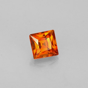 0.36 ct Orange Spessartite Garnet Stone, Natural Spessartite Garnet in Princess-Cut Shape for Sale