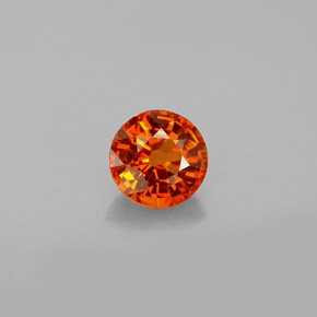 0.82 ct Orange Spessartite Garnet Gemstone, Spessartite Garnet Gem in Round Facet Shape for Sale.