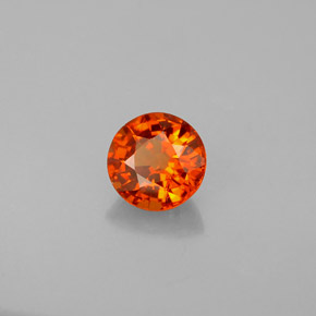 0.82 ct Orange Spessartite Garnet Stone, Natural Spessartite Garnet in Round Facet Shape for Sale
