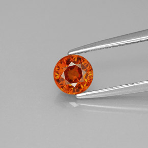 0.73 ct Orange Spessartite Garnet Gemstone, Spessartite Garnet Gem in Round Facet Shape for Sale.
