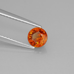 0.73 ct Orange Spessartite Garnet Stone, Natural Spessartite Garnet in Round Facet Shape for Sale