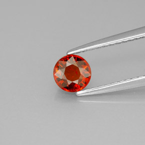 0.70 ct Orange Spessartite Garnet Gemstone, Spessartite Garnet Gem in Round Facet Shape for Sale.