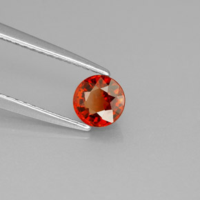0.70 ct Orange Spessartite Garnet Stone, Natural Spessartite Garnet in Round Facet Shape for Sale