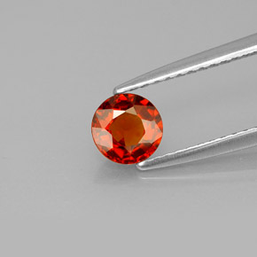 0.67 ct Orange Spessartite Garnet Gemstone, Spessartite Garnet Gem in Round Facet Shape for Sale.