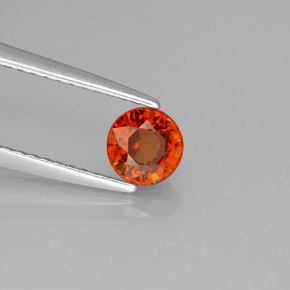 0.79 ct Orange Spessartite Garnet Stone, Natural Spessartite Garnet in Round Facet Shape for Sale
