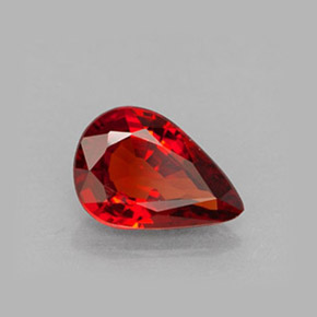 1.03 ct Red Spessartite Garnet Stone, Natural Spessartite Garnet in Pear Facet Shape for Sale