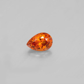 0.58 ct Orange Spessartite Garnet Gemstone, Spessartite Garnet Gem in Pear Facet Shape for Sale.