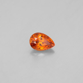 0.58 ct Orange Spessartite Garnet Stone, Natural Spessartite Garnet in Pear Facet Shape for Sale
