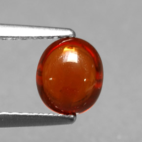 1.22 ct Orange Spessartite Garnet Gemstone, Spessartite Garnet Gem in Oval Cabochon Shape for Sale.