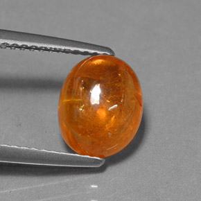 4.22 ct Orange Spessartite Garnet Stone, Natural Spessartite Garnet in Oval Cabochon Shape for Sale