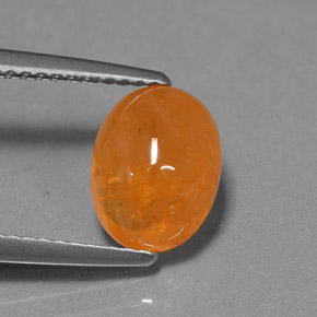 3.94 ct Orange Spessartite Garnet Stone, Natural Spessartite Garnet in Oval Cabochon Shape for Sale