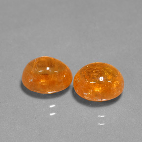6.92 ct Orange Spessartite Garnet Gemstone, Spessartite Garnet Gem in Oval Cabochon Shape for Sale.