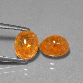 6.92 ct Orange Spessartite Garnet Stone, Natural Spessartite Garnet in Oval Cabochon Shape for Sale