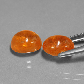 Spessartite Garnet Gemstone in 8.2 x 6.4 mm Size for Sale, Spessartite Garnet Stone in Mandarin Orange Color