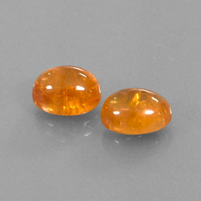4.89 ct Orange Spessartite Garnet Stone, Natural Spessartite Garnet in Oval Cabochon Shape for Sale