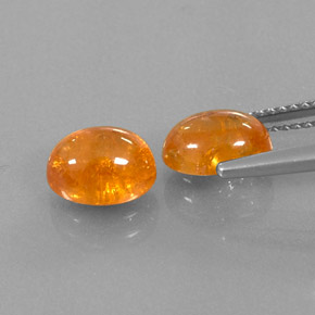 Spessartite Garnet Gemstone in 8.2 x 6.3 mm Size for Sale, Spessartite Garnet Stone in Mandarin Orange Color