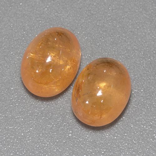 Spessartite Garnet Gemstones in 7.6 x 5.9 mm Size for Sale, Spessartite Garnet Stones in Medium Orange Color