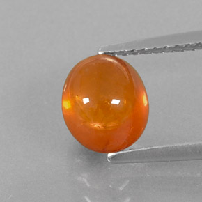 3.16 ct Orange Spessartite Garnet Gemstone, Spessartite Garnet Gem in Oval Cabochon Shape for Sale.