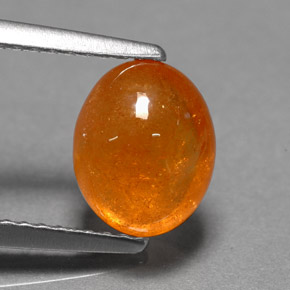 3.06 ct Orange Spessartite Garnet Stone, Natural Spessartite Garnet in Oval Cabochon Shape for Sale