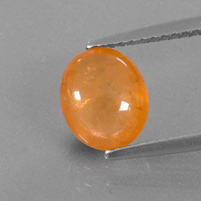 2.92 ct Orange Spessartite Garnet Gemstone, Spessartite Garnet Gem in Oval Cabochon Shape for Sale.