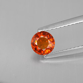 0.64 ct Orange Spessartite Garnet Gemstone, Spessartite Garnet Gem in Round Facet Shape for Sale.