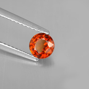 0.64 ct Orange Spessartite Garnet Stone, Natural Spessartite Garnet in Round Facet Shape for Sale