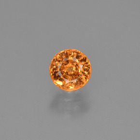 0.67 ct Orange Spessartite Garnet Gemstone, Spessartite Garnet Gem in Round Facet Shape for Sale.