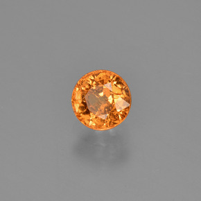 0.67 ct Orange Spessartite Garnet Stone, Natural Spessartite Garnet in Round Facet Shape for Sale