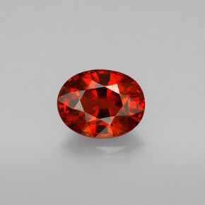 3.61 ct Orange Spessartite Garnet Gemstone, Spessartite Garnet Gem in Oval Facet Shape for Sale.