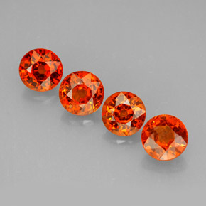 3.00 ct Orange Spessartite Garnet Gemstone, Spessartite Garnet Gem in Round Facet Shape for Sale.