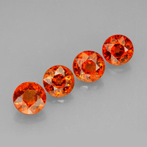 3.00 ct Orange Spessartite Garnet Stone, Natural Spessartite Garnet in Round Facet Shape for Sale