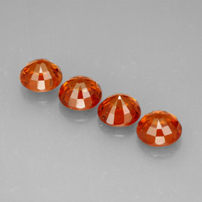 Spessartite Garnet Gemstone in 5 mm (calibrated) Size for Sale, Spessartite Garnet Stone in Mandarin Orange Color