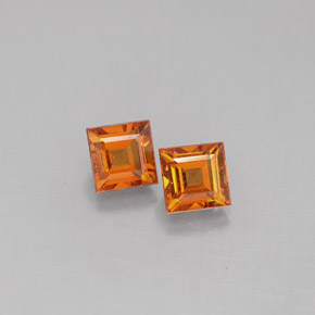 1.01 ct Orange Spessartite Garnet Gemstone, Spessartite Garnet Gem in Square Facet Shape for Sale.