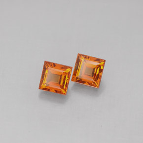 1.01 ct Orange Spessartite Garnet Stone, Natural Spessartite Garnet in Square Facet Shape for Sale