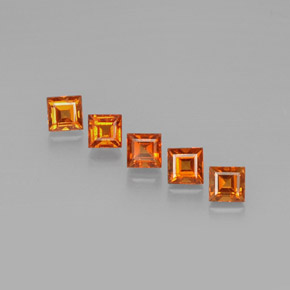 2.46 ct Orange Spessartite Garnet Gemstone, Spessartite Garnet Gem in Square Facet Shape for Sale.