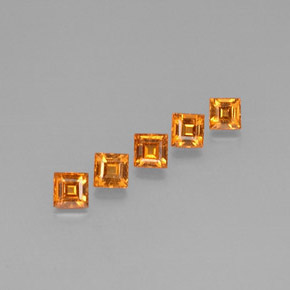 1.17 ct Orange Spessartite Garnet Stone, Natural Spessartite Garnet in Square Facet Shape for Sale