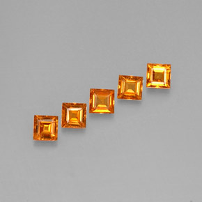 1.13 ct Orange Spessartite Garnet Stone, Natural Spessartite Garnet in Square Facet Shape for Sale