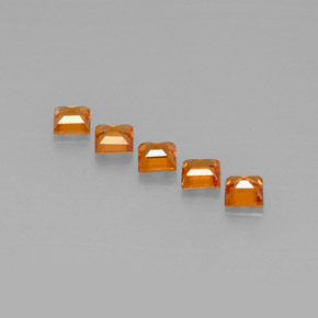 Spessartite Garnet Gemstone in 3.3 x 3.3 mm Size for Sale, Spessartite Garnet Stone in Mandarin Orange Color