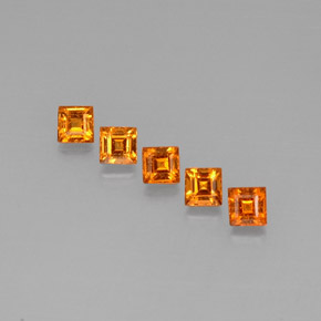1.26 ct Orange Spessartite Garnet Gemstone, Spessartite Garnet Gem in Square Facet Shape for Sale.