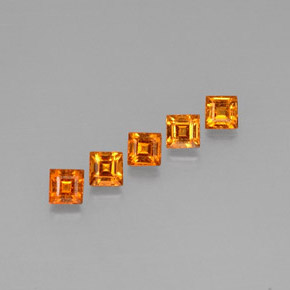 1.26 ct Orange Spessartite Garnet Stone, Natural Spessartite Garnet in Square Facet Shape for Sale