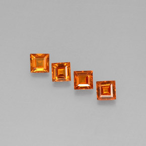 1.18 ct Orange Spessartite Garnet Gemstone, Spessartite Garnet Gem in Square Facet Shape for Sale.