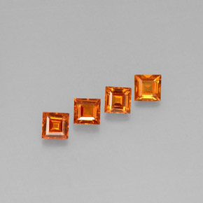 1.18 ct Orange Spessartite Garnet Stone, Natural Spessartite Garnet in Square Facet Shape for Sale