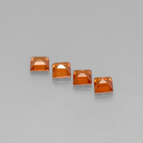 Spessartite Garnet Gemstone in 3.7 x 3.6 mm Size for Sale, Spessartite Garnet Stone in Mandarin Orange Color