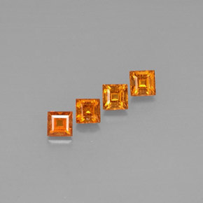 1.14 ct Orange Spessartite Garnet Stone, Natural Spessartite Garnet in Square Facet Shape for Sale